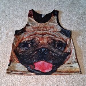 Ryde Out Mesh Pug Face Sleeveless Women's Muscle Tee - Black